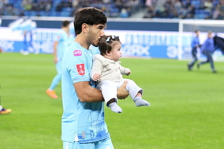 Roman Vega (66) of Zenit seen during the 1 match 1/4 finals of the RPL Road of the Russian Cup football match between Zenit Saint Petersburg and Dynamo Moscow at Gazprom Arena. Final score Zenit 1 : 3 Dynamo.