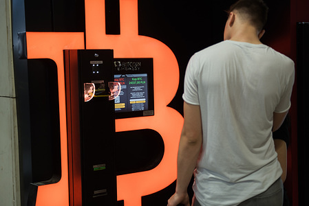 A Bitcoin Embassy ATM seen at the train station in Krakow.
Bitcoin is currently the most popular cryptocurrency in circulation.