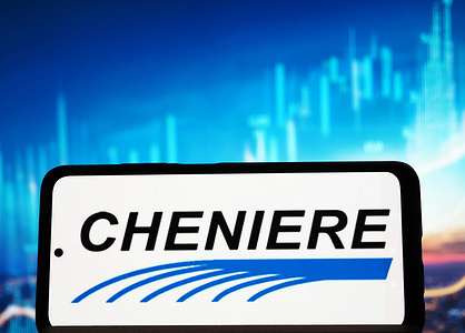 In this photo illustration, the Cheniere Energy, Inc. logo seen displayed on a smartphone.