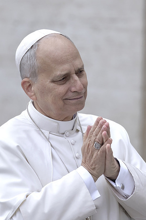 Pope Leo XIV leaves at the end of his weekly general audience at St. Peter's square.