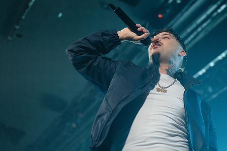 The singer J Abecia performs during her performance festival INVERFEST at the Circo Price in Madrid.