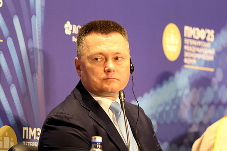 Igor Krasnov, General Prosecutor of the Russian Federation during the Reducing Regulatory and Administrative Burdens as a Prerequisite for Entrepreneurial Freedom, Attracting Investment, and Mutually Beneficial Cooperation session of the XXVIII St. Petersburg International Economic Forum at the Expoforum Convention and Exhibition Center.