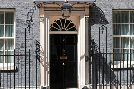 A general view of No 10 on a building entrance at Downing Street.