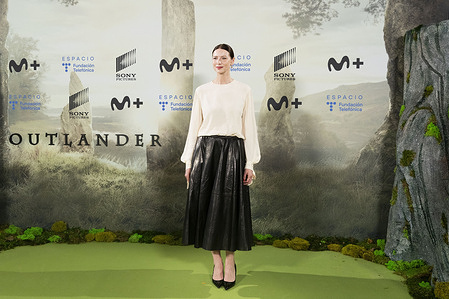 Irish actress Caitríona Balfe attends the 'Outlander' 'final season' Photocall at Telefonica Foundation.
