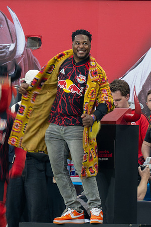 Grammy Award-winning musician Robert Randolph seen on the sidelines before the MLS Eastern Conference regular season match between New York Red Bulls and Columbus Crew at Sports Illustrated Stadium. New York Red Bulls to a 3-2 victory over the Columbus Crew.