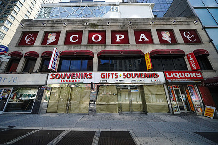 Exterior of Copacabana at Times Square during the coronavirus pandemic.
Storied midtown nightclub Copacabana, closes after an 80-year run.