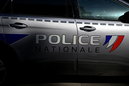 A National Police car seen parked in Marseille.