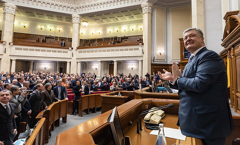 President, Petro Poroshenko seen during a meeting of the Verkhovna Rada. Archive images of fifth President of Ukraine Petro Poroshenko. Poroshenko is a people’s deputy of the Verkhovna Rada and leader of the European Solidarity party.