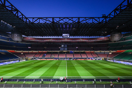 A general view inside the San Siro Stadium.