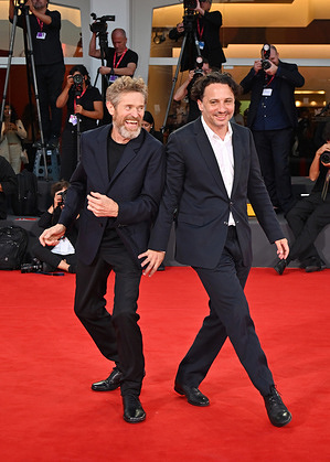 Willem Dafoe and Gastón Solnicki attends the film "Father Mother Sister Brother" red carpet during the 82nd Venice International Film Festival.