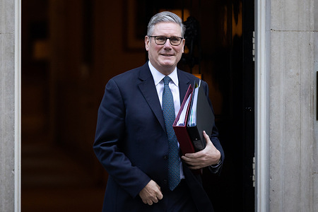 Prime Minister Keir Starmer leaves 10 Downing Street for Parliament to take Prime Minister’s Questions prior to the Autumn Budget in London, UK on 26th November 2025. The Chancellor is expected to avoid raising income tax as previously speculated, but instead will spend more on public services and raise taxes from other minor sources to fill the gaps in Britain’s ailing public finances.
