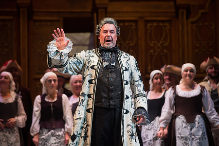 Actors perform on the stage as they take part in a general rehearsal of the opera 'Le nozze di Figaro' at Cervantes Theatre. "Le nozze di Figaro" is a part of the opera season featuring Spanish baritone Carlos Álvarez and other artists. This opera buffa, composed by Wolfgang Amadeus Mozart, narrates a tale of love and wit among its main characters. The performances of "Le Nozze di Figaro" will take place at the Cervantes Theatre from December 1st to December 3rd.