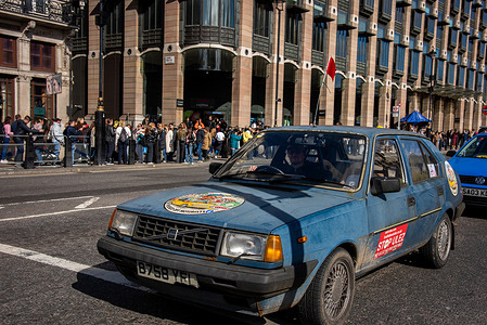 A vehicle marked with ULEZ stickers joins the ULEZ Protest Convoy in London Supported by Alliance of British Drivers, Motorcycle Action Group and Greater London Transport Newsletter gathered at a protest to call for the stop of ULEZ, the Ultra Low Emission Zone, a London-wide scheme operating 24/7 (except Christmas Day) to reduce air pollution.