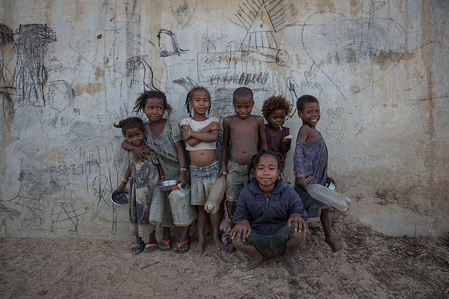 Children pose by the Mandrare River, Amboasary Sud, Southern Madagascar. Almost half of children under five in Madagascar suffer from stunting because of a lack of adequate food.
The people of Madagascar has been facing water supply issues for many year due to lack of infrastructure and investment to the water supply system.