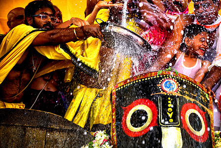 Hindu monks and devotees perform a ritual of bathing Hindu deity idols with water on the occasion of Snan Yatra of Lord Jagannath. The bathing ceremony took place to mark the birthday of Hindu deity Lord Jagannath. Held on the full moon day of the month of Jyestha, the festival also takes place in other major temples in Puri and attracts thousands of pilgrims and visitors from across India.