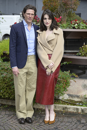 Matteo Martari (l) and Pilar Fogliati (r) attend the photocall of Rai tv series Cuori 3 at Centro Produzioni Rai Via Teulada.