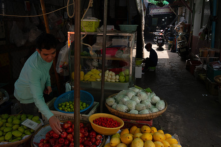 A fruit shop seen near Kondal Market.