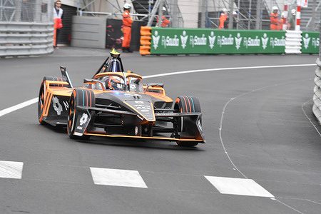 Taylor Barnard of McLaren seen in action during the ABB Formula E World Championship race 2025 Monaco E-Pix Round 7. Drivers participate during the ABB Formula E World Championship race - 2025 Monaco E-Pix.
