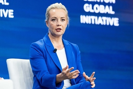 Yulia Navalnaya, Chairwoman of the Advisory Board, AntiCorruption Foundation, speaking at the Clinton Global Initiative conference at the Hilton Midtown hotel in New York City.