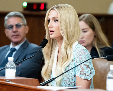 Paris Hilton, CEO, 11:11 Media, speaking at a hearing of the House Committee on Ways and Means at the U.S. Capitol.