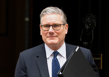 British Prime Minister, Sir Keir Starmer, leaves 10 Downing Street, to deliver a statement to the House of Commons. prime minister, sir keir starmer, 10 downing street, london, politician, politics, keir starmer, sir,