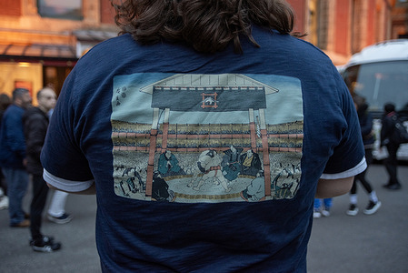 A fan of the sumo wrestling wears a t-shirt with a traditional style picture on the back outside the Royal Albert Hall. The Grand Sumo Tournament will take place at the Royal Albert Hall between 15 - 19 October. The tournament marks only the second time that Japan’s iconic sport has visited the UK, following on from the previous event in 1991.