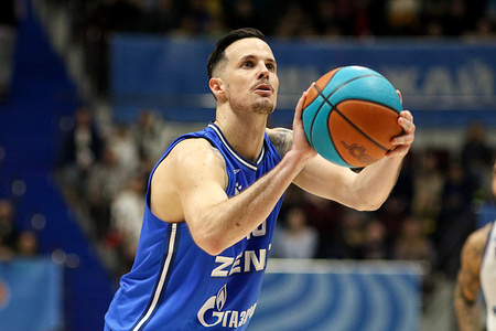 Thomas Heurtel (13) of Zenit Saint Petersburg in action during the VTB United League basketball match, Regular Season, between Zenit Saint Petersburg and Parma Permat "kck Arena". Final score; Zenit 77:66 Parma.