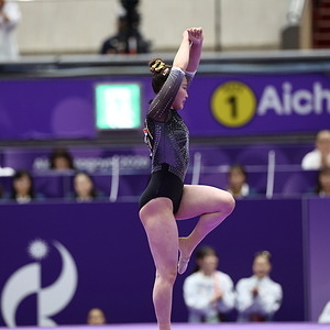 South Korean artistic gymnast LIM Sumin competes during the Women’s Artistic Gymnastics Team Final at the 20th Asian Games Aichi-Nagoya 2026 in Japan.