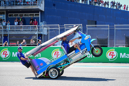 Racers Jack Miller and Toprak Razgatlioglu drive traditional Thai tuk-tuks during the 2026 MotoGP Thai Grand Prix. The 2026 MotoGP Thai Grand Prix ended on March 1 with Marco Bezzecchi (Aprilia Racing) taking a dominant lights-to-flag victory, winning by more than five seconds after crashing in Saturday’s sprint. Pedro Acosta (Red Bull KTM) finished second and left Buriram as the early championship leader, while Raul Fernandez (Trackhouse Aprilia) placed third. Reigning champion Marc Marquez retired late in the race due to a rear tire puncture while battling for the podium.