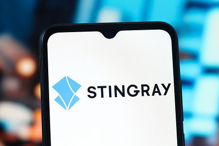 In this photo illustration, the Stingray logo is seen displayed on a smartphone screen.