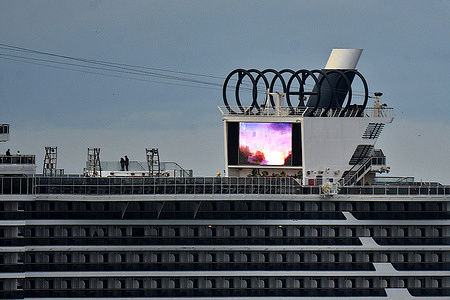 The passenger cruise ship MSC Seaview arrives at the French Mediterranean port of Marseille.