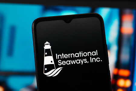 In this photo illustration, the International Seaways logo is seen displayed on a smartphone screen.