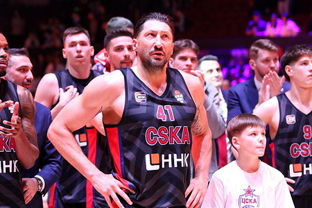 Nikita Kurbanov (41) of CSKA seen during the Final Four WINLINE Basket Cup, 1/2 finals, basketball match between Zenit Saint Petersburg and CSKA Moscow at "kck Arena". Final score; CSKA Moscow 88:74 Zenit Saint Petersburg.