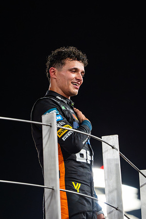 McLaren Formula 1 Team's English driver Lando Norris after the race of the Formula 1 Abu Dhabi Grand Prix 2025.