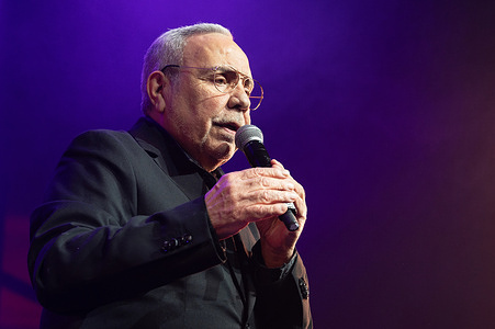 Juan Salazar, the singer from the group Los Chunguitos performs during her festival INVERFEST at the Circo Price on February 19, 2026, in Madrid, Spain