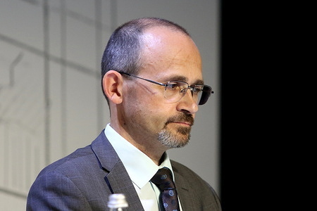 Vladimir Salnikov, Deputy General Director Centre for Macroeconomic Analysis and Short-Term Forecasting attends the session Profits and investments: how much investment do we need? at The new stage of the Alexandrinsky Theater.