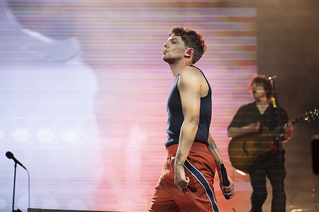 Singer Louis Tomlinson performs at the Movistar Arena in Madrid.