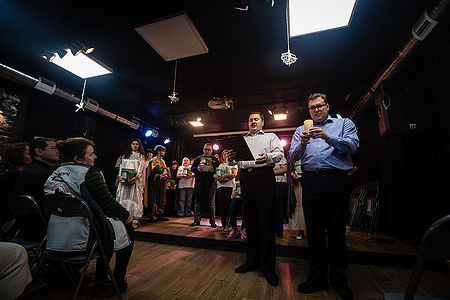 Performers with diverse abilities perform in a musical production inside a subterranean theater built for safety near the front line. To mark the International Day of Persons with Disabilities, a theater company made up of performers with diverse abilities staged several plays. Because the venue is only about 24 kilometers from the Russian front, underground artistic spaces have been built to protect actors and audiences from drones and bombing. This allows cultural and inclusive performances to continue safely despite the ongoing conflict.