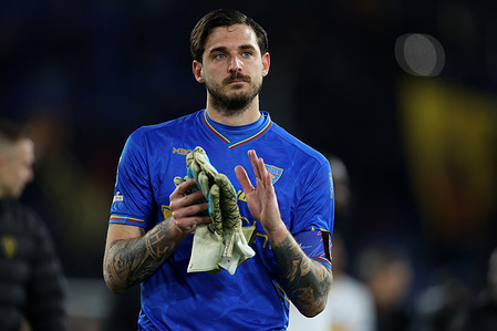 Wladimiro Falcone (Goalkeeper) of US Lecce seen in action during the Serie A Enilive 2025-2026 football match between AS Roma and US Lecce at Olympic Stadium. Final result match: Roma-Lecce 1-0
