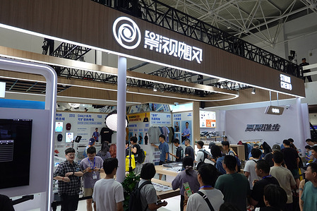 The Storm Crew (Ying Shi Ju Feng) booth is seen at the 32nd Beijing International Radio, Film & Television Exhibition held at the China International Exhibition Center in Beijing. The 32nd Beijing International Radio, Film & Television Exhibition (BIRTV) was held from July 23 to 26, 2025, at the China International Exhibition Center in Beijing. The event showcased cutting-edge developments in broadcasting, film, and television, focusing on AI-driven content and ultra-high-definition media. With the theme "All-Media, Ultra HD, Advanced Intelligence," BIRTV 2025 highlighted the industry's shift toward immersive and intelligent technologies.