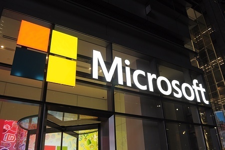 A Microsoft office is seen in Manhattan, New York City.