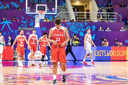 Alperen Sengun of Turkey plays against Bulgaria during Day 3 Group A of the FIBA Eurobasket 2022 between Turkey and Bulgaria at Tbilisi Arena. 
Final score; Turkey 101:87 Bulgaria.