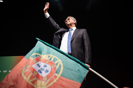 Socialist candidate Jose Antonio Seguro addresses supporters on the night of Portugal's presidential election first round in Caldas da Rainha. Portugal's socialist candidate won the first round of the presidential election and will face the far-right candidate in the second round.