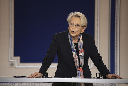 Michele Alliot-Marie, former French foreign and Defense minister is seen addressing the International Women’s Day conference. On the eve of International Women’s Day (IWD 2025), global political leaders, activists, and human rights defenders gathered at a conference in Auvers sur Oise, North of Paris highlighting the ongoing struggle for women’s rights and democracy in Iran. More than 650 women leaders and prominent figures from 80 countries in a statement have supported Iranian women and Maryam Rajavi’s call for women’s freedom and to hold the Iran regime accountable for violations of Human Rights.