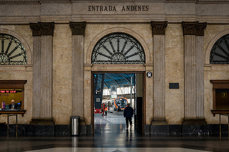 A man is seen entering the "Estació de França" train station. After a series of serious train accidents, including a fatal derailment near Gelida that killed a driver and injured dozens, Catalonia’s Rodalies commuter rail services were suspended and subjected to extensive safety inspections. The disruptions have highlighted growing concerns over rail infrastructure, weather-related damage and the urgent need for improved safety measures across the Spanish railway network.