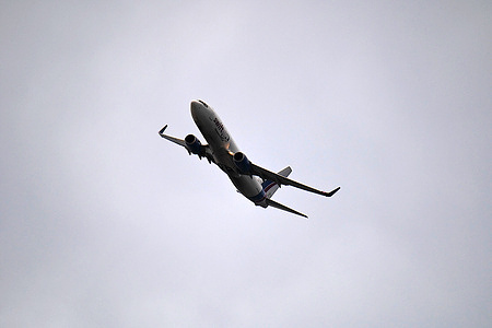 View as a Swiftair plane arrives at Marseille Provence Airport.