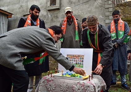 Workers of Bharatiya Janata Party (BJP) are seen lighting candles during the vigil to mourn the death of troopers who were killed in a suicide bomb attack in Srinagar, Indian administered Kashmir. 
At least 49 paramilitary troopers were killed in one of the deadliest militant attacks in Kashmir when a suicide bomber rammed his explosive-laden car into a Central Reserve Police Force (CRPF) convoy. Jaish-e-Muhammad militant group claimed the responsibility for the attack.