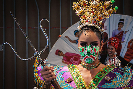 Tiffany Queen, contestant from Taiwan seen posing in a national costumes during the national costumes round of Miss International Queen Pageant 2025.