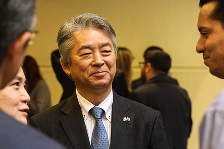 Japanese ambassador to Chile, Kenko Sone seen during a visit to the national congress in the city of Valparaiso.
