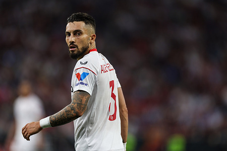 Alex Telles seen during the UEFA Europa League final football match between Sevilla FC and AS Roma at the Puskas Arena. Final score; Sevilla 1:1 AS Roma (penalties 4:1).
